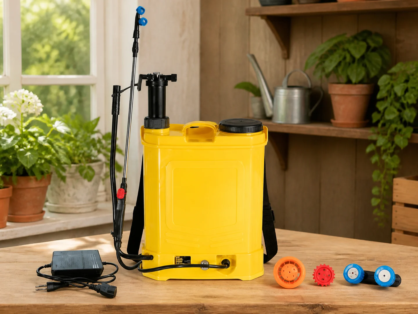 Pulverizador de mochila: Alcance as fileiras do jardim com uma rotina de rega mais equilibrada. O produto se mostra claramente no cenário onde sua principal vantagem se torna útil.
